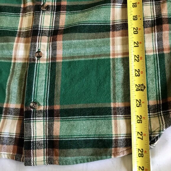 Aritzia TNA Heavyweight Oversized Flannel Button Down Shirt‎ Size 2XS Green - Picture 6 of 6